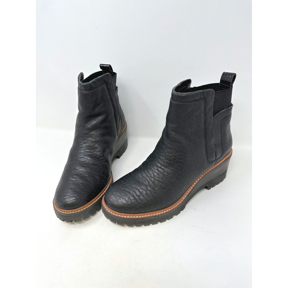 Vince Camuto Dendra Wedge‎ Leather Boots Black 8